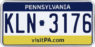 PA license plate KLN3176