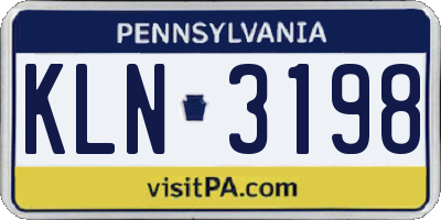 PA license plate KLN3198