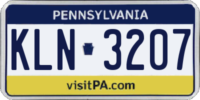 PA license plate KLN3207