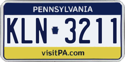 PA license plate KLN3211