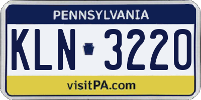 PA license plate KLN3220