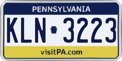 PA license plate KLN3223
