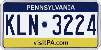 PA license plate KLN3224