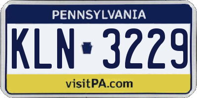 PA license plate KLN3229