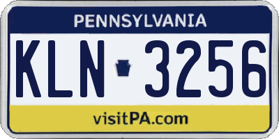 PA license plate KLN3256
