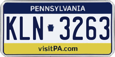 PA license plate KLN3263
