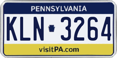 PA license plate KLN3264