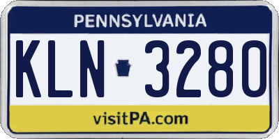 PA license plate KLN3280