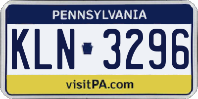 PA license plate KLN3296
