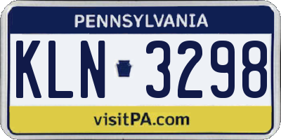 PA license plate KLN3298