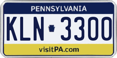 PA license plate KLN3300