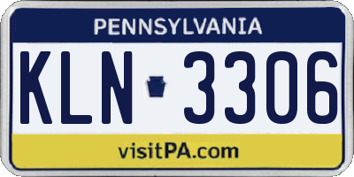 PA license plate KLN3306