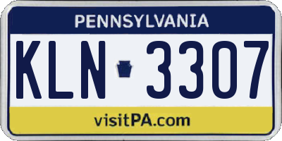 PA license plate KLN3307