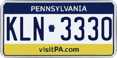 PA license plate KLN3330