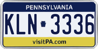 PA license plate KLN3336