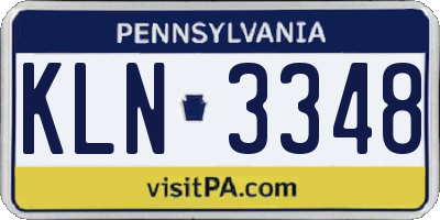 PA license plate KLN3348