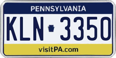 PA license plate KLN3350