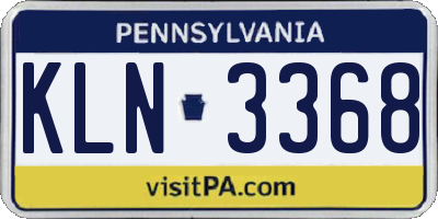 PA license plate KLN3368