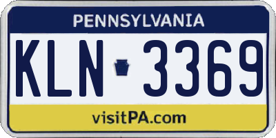 PA license plate KLN3369