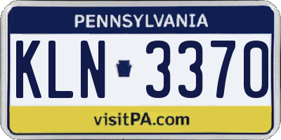 PA license plate KLN3370