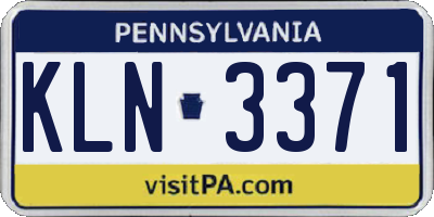 PA license plate KLN3371
