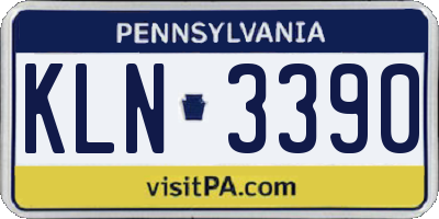 PA license plate KLN3390