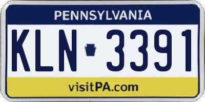 PA license plate KLN3391
