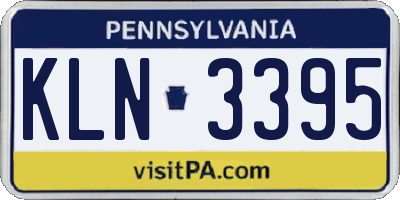 PA license plate KLN3395