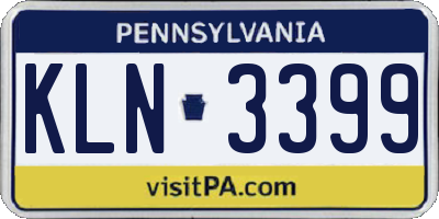 PA license plate KLN3399