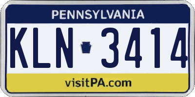 PA license plate KLN3414