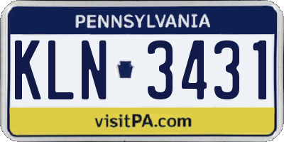 PA license plate KLN3431