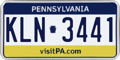 PA license plate KLN3441