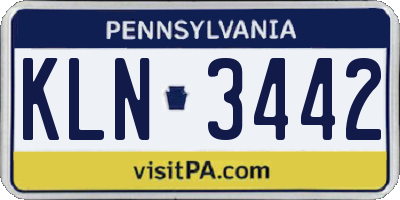 PA license plate KLN3442
