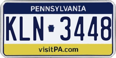 PA license plate KLN3448