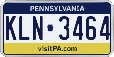 PA license plate KLN3464