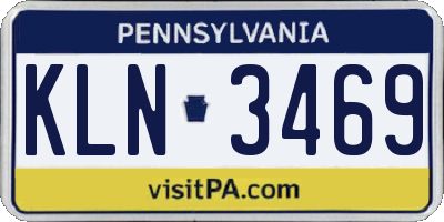 PA license plate KLN3469