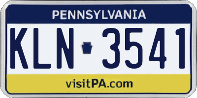 PA license plate KLN3541
