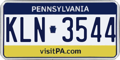 PA license plate KLN3544