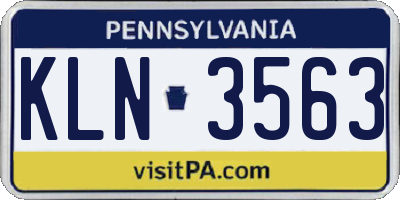 PA license plate KLN3563