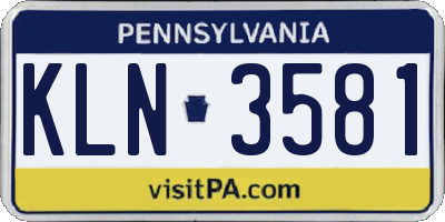 PA license plate KLN3581