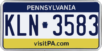 PA license plate KLN3583