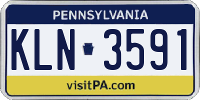 PA license plate KLN3591