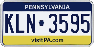 PA license plate KLN3595