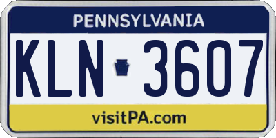 PA license plate KLN3607