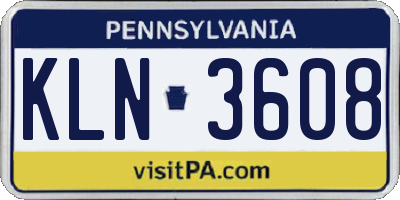 PA license plate KLN3608