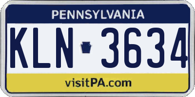 PA license plate KLN3634