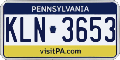 PA license plate KLN3653