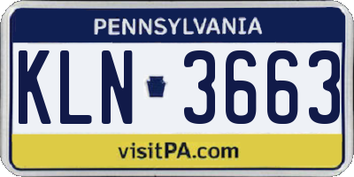 PA license plate KLN3663