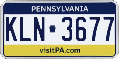 PA license plate KLN3677