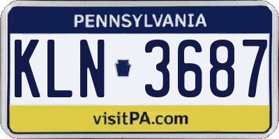 PA license plate KLN3687
